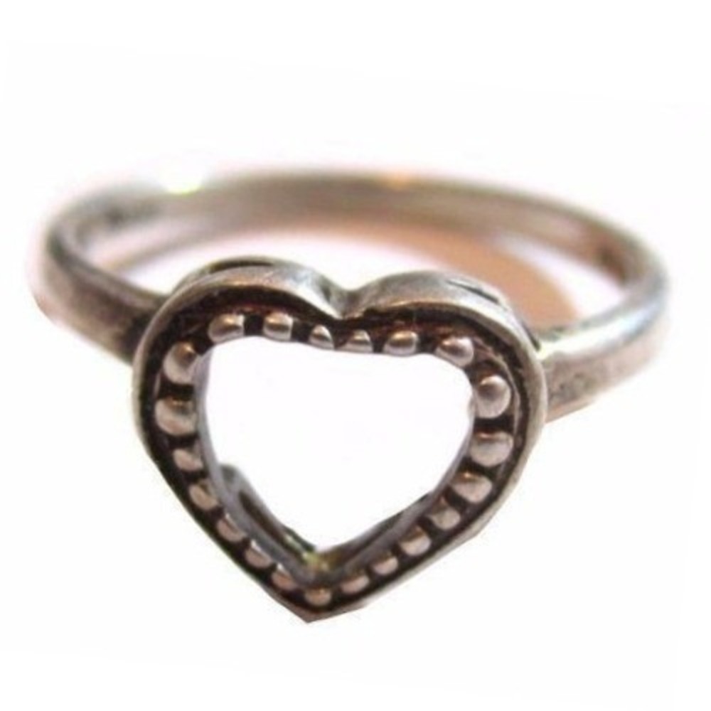Sterling Silver‎ 925 Heart Fine Outline Design Ring*Size 6.25*Love